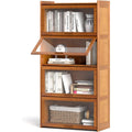 Bamboo Flip‑Door Bookcase