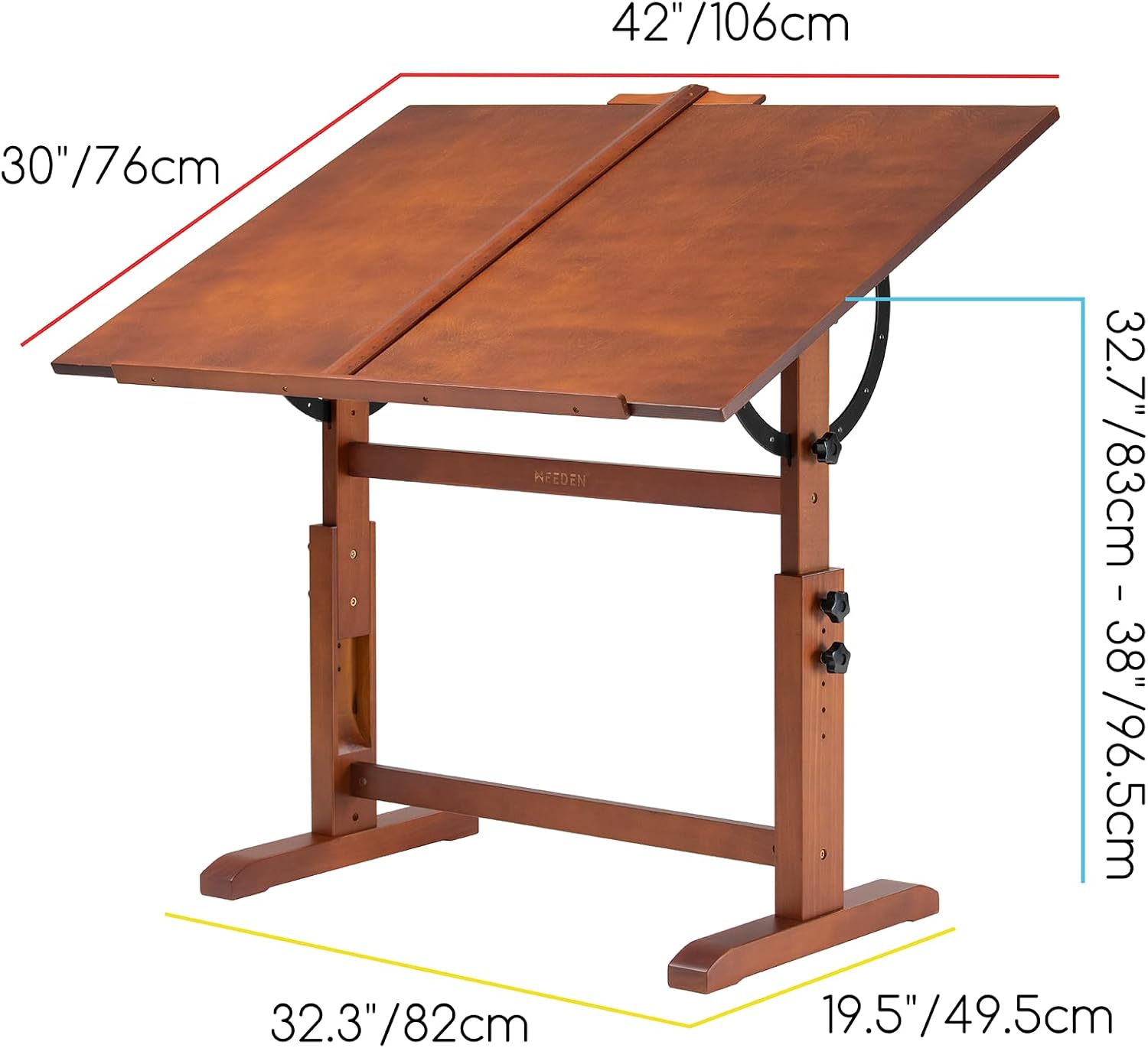 Large Wood Drafting Table