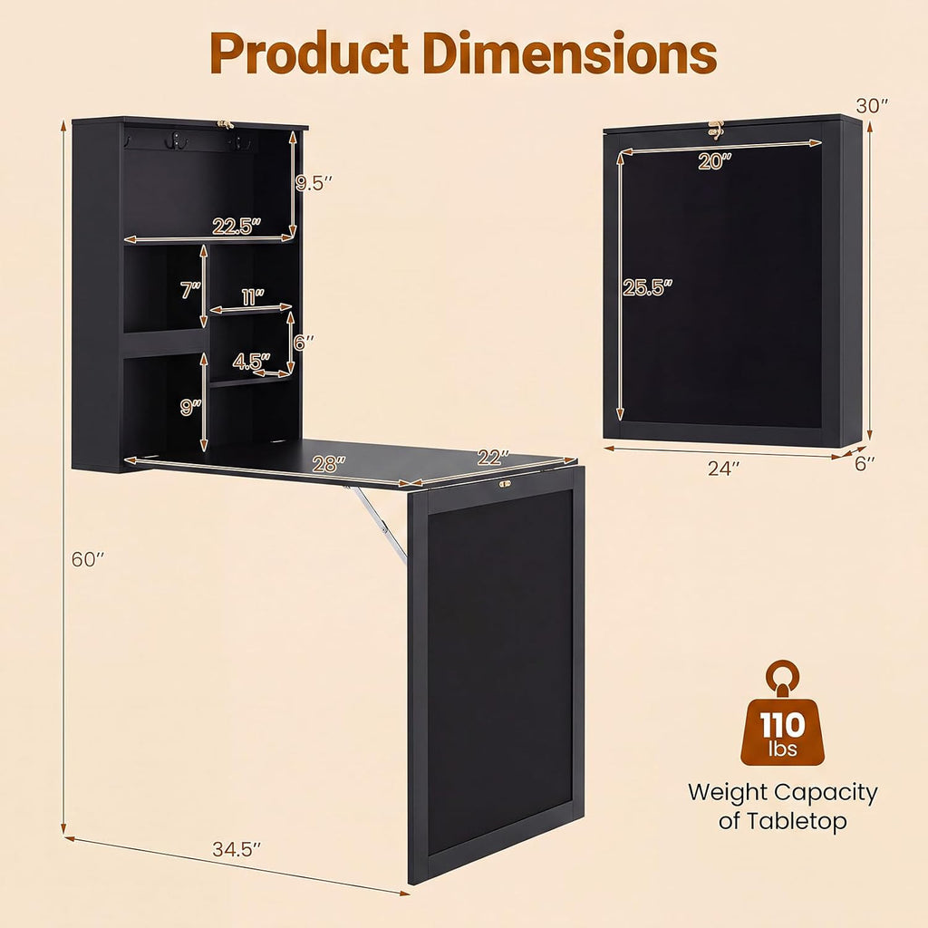Foldable Wall‑Mounted Desk