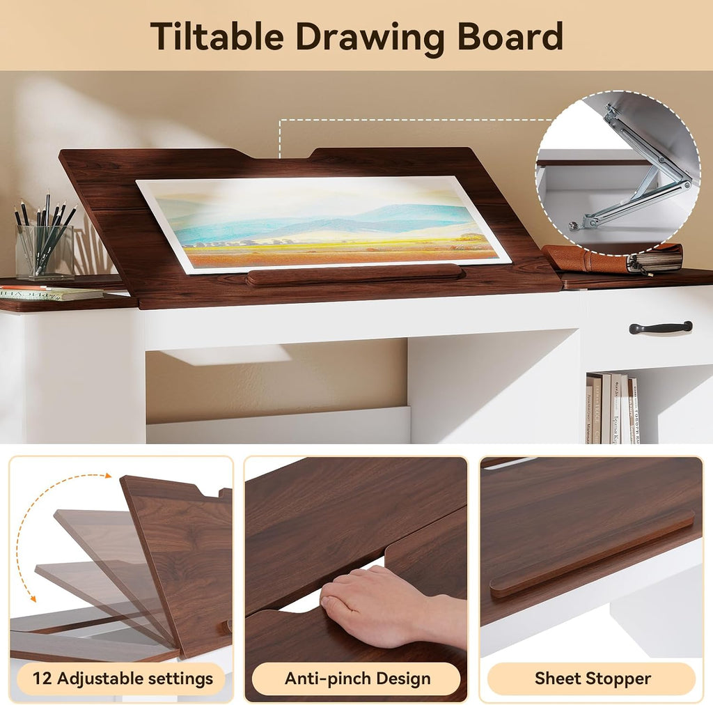 White Drafting Craft Table