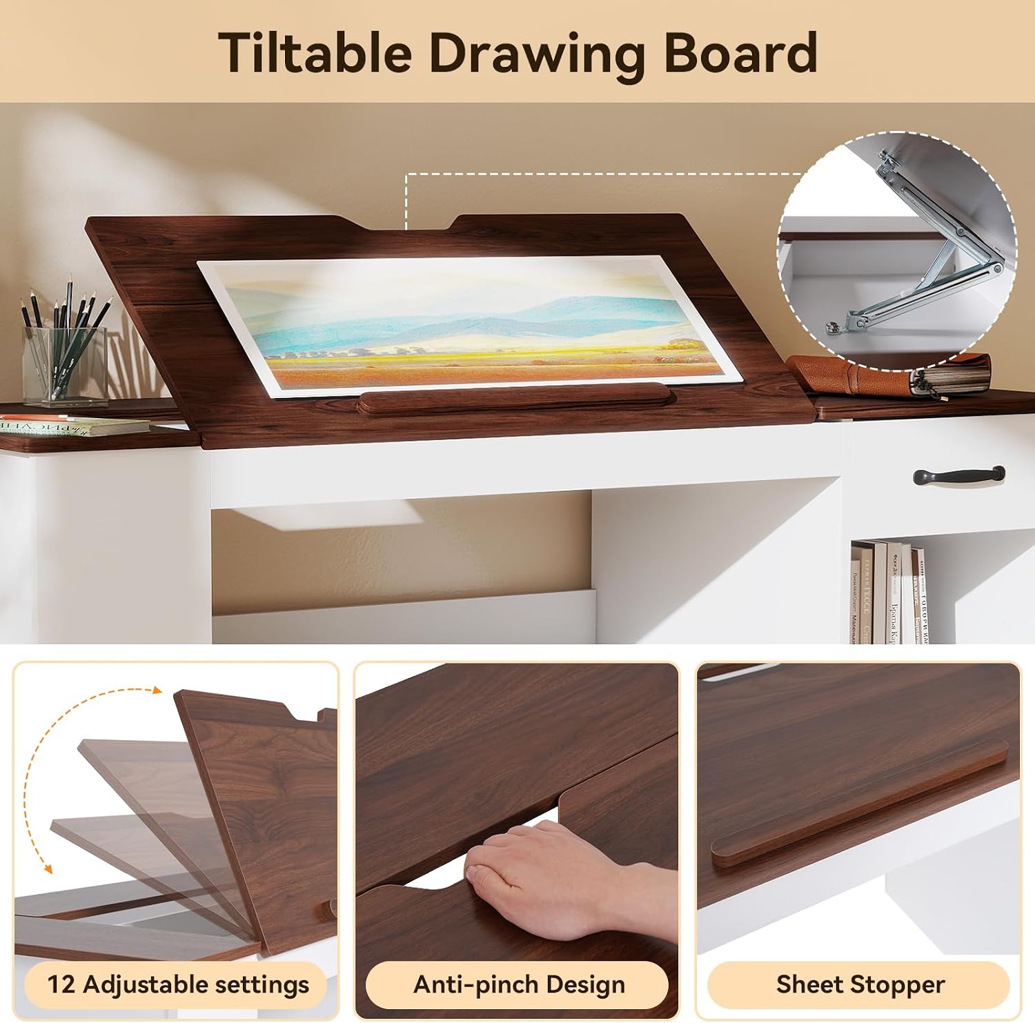 White Drafting Craft Table