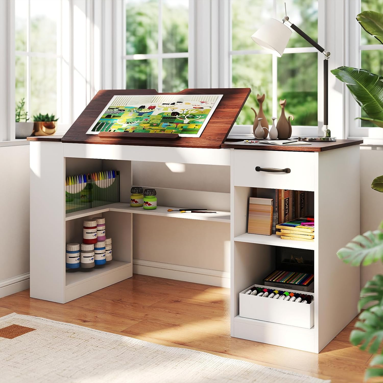 White Drafting Craft Table
