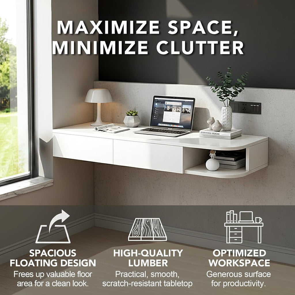 Corner Floating Wall Mounted Desk