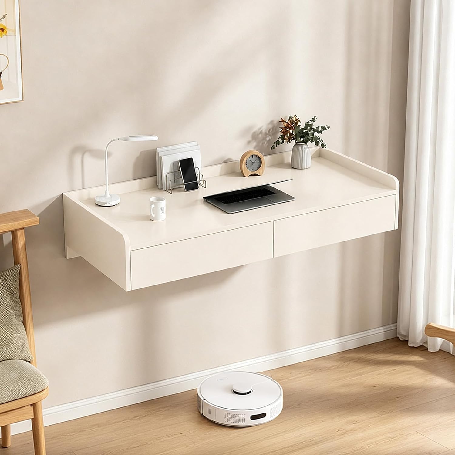 Floating Wall Mount Desk with Drawer
