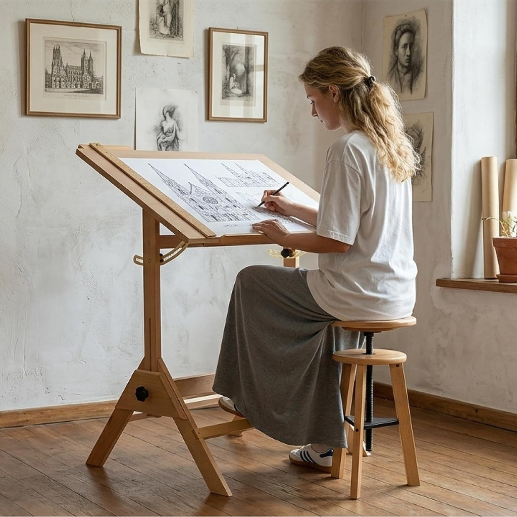 Wood Adjustable Drafting Table