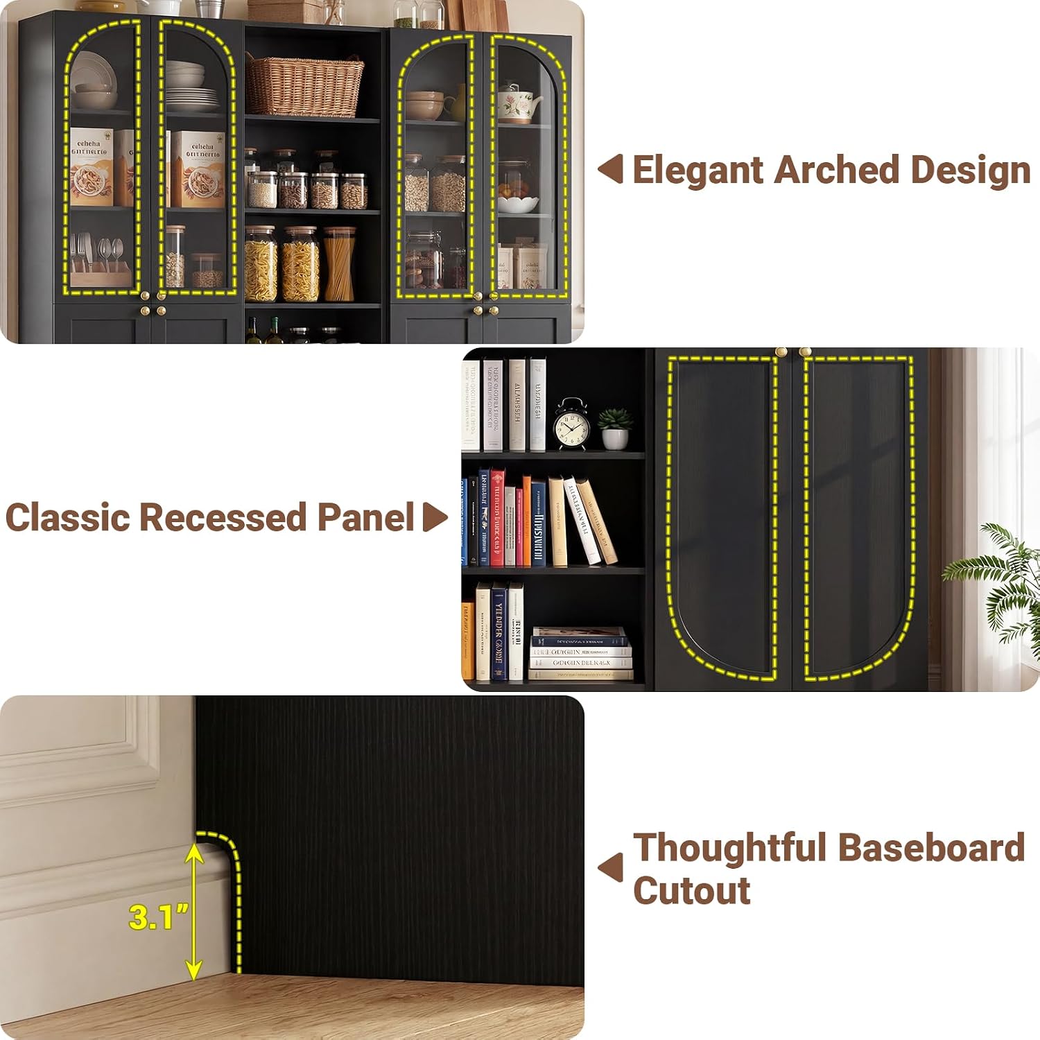 80" Tall Glass Door Bookcase