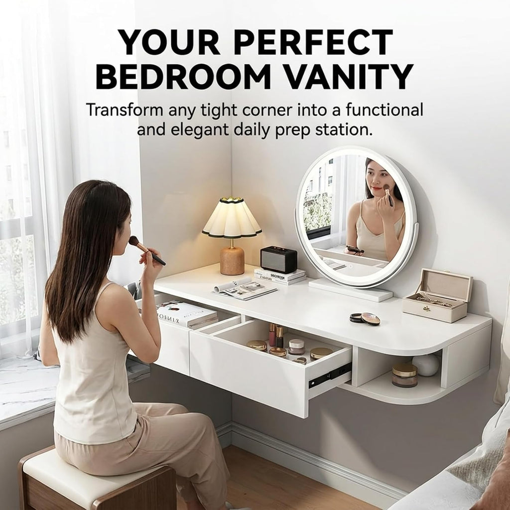 Corner Floating Wall Mounted Desk