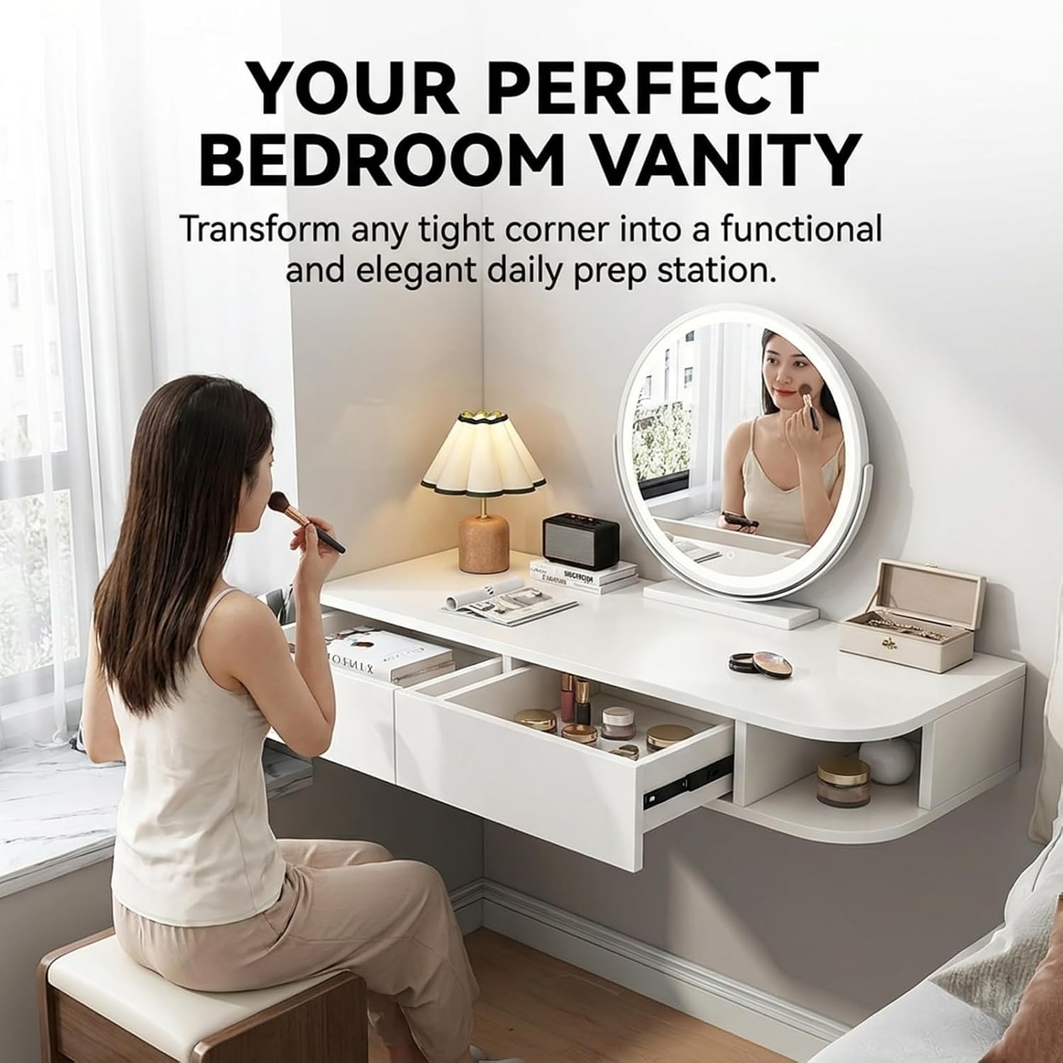 Corner Floating Wall Mounted Desk