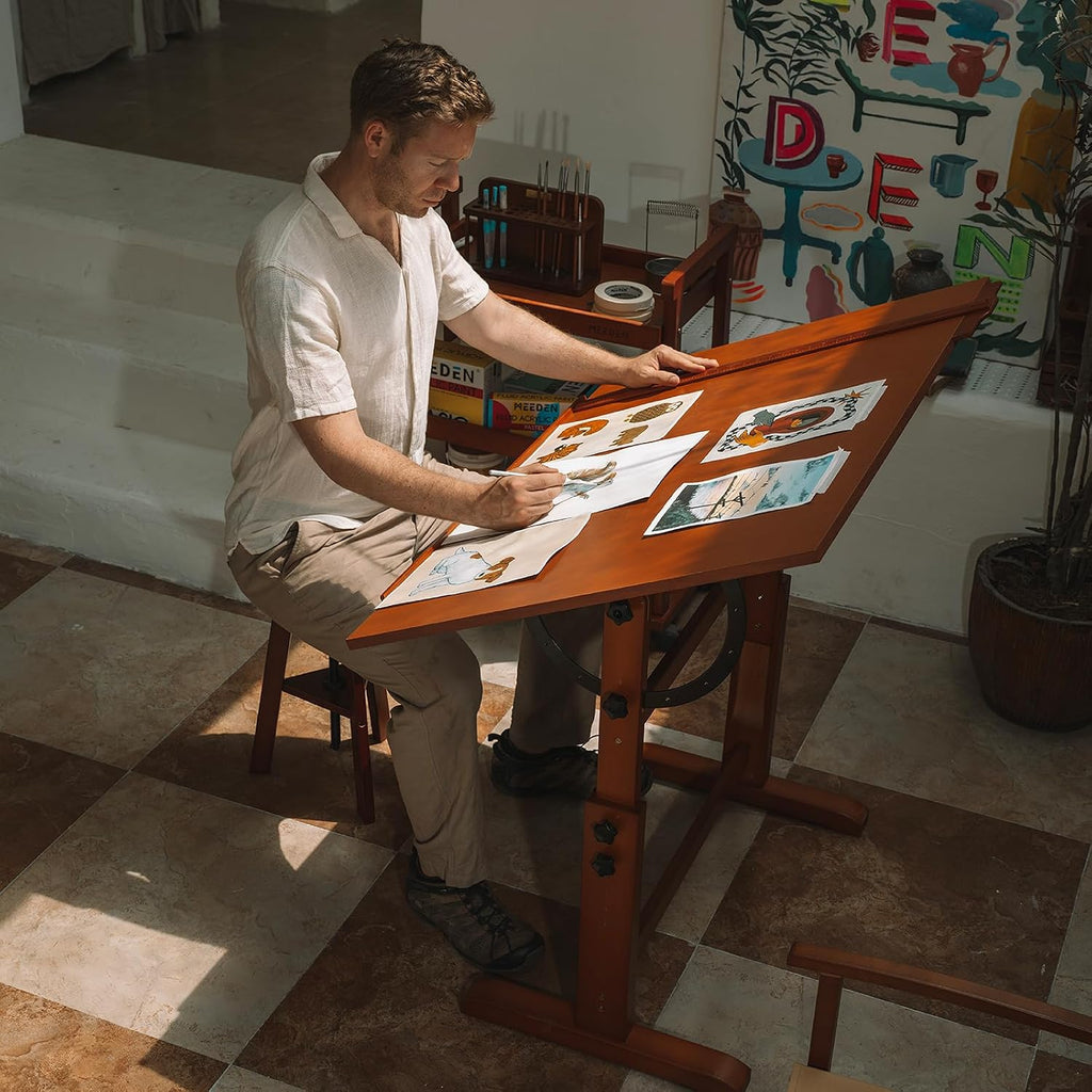 Large Wood Drafting Table