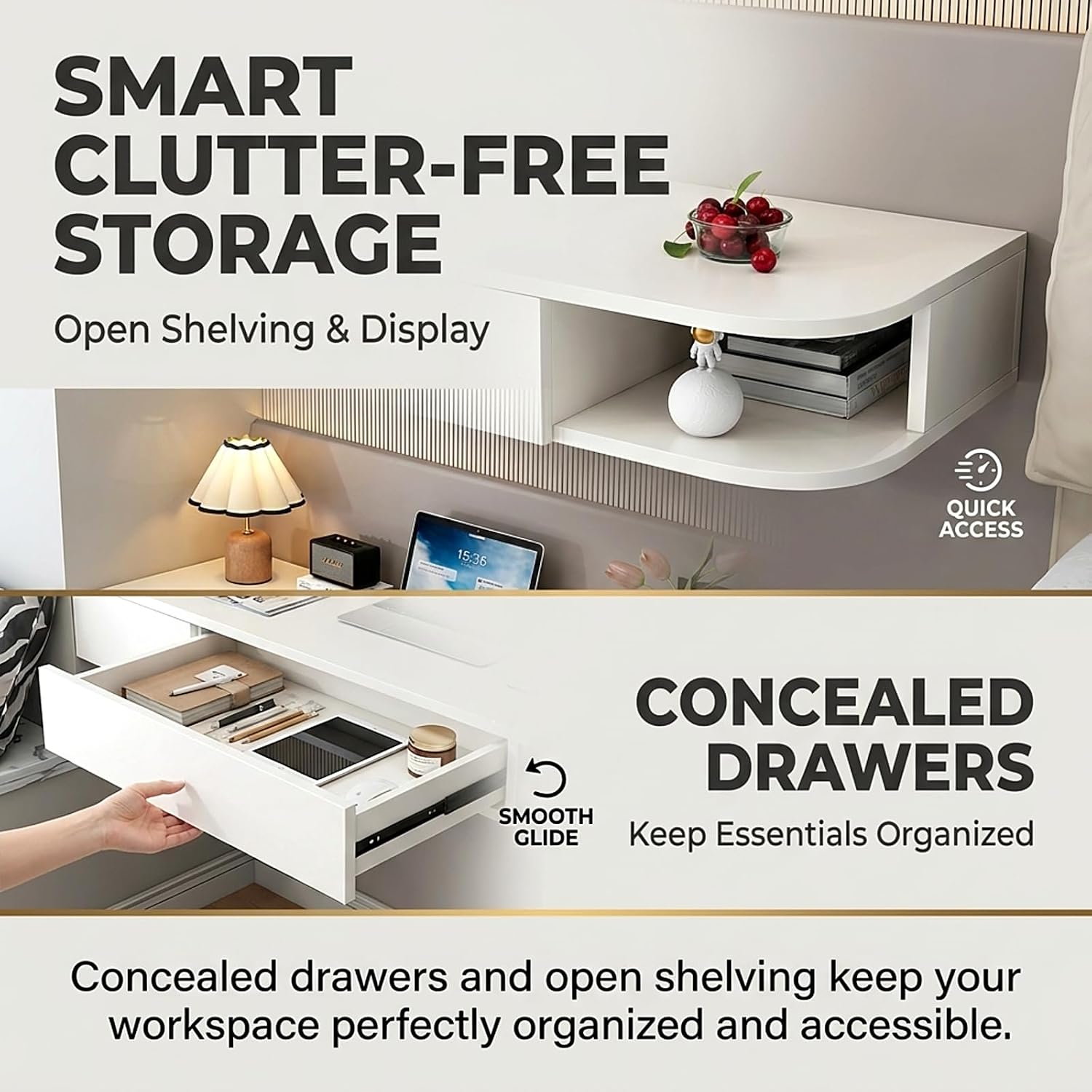Corner Floating Wall Mounted Desk
