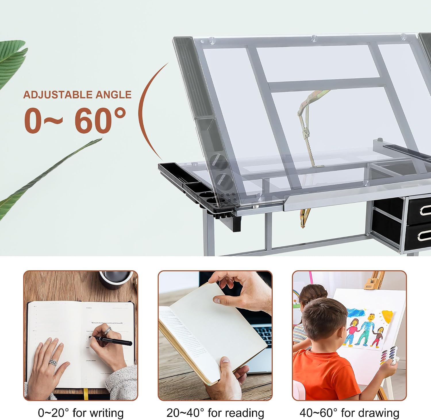 Glass Top Drafting Table
