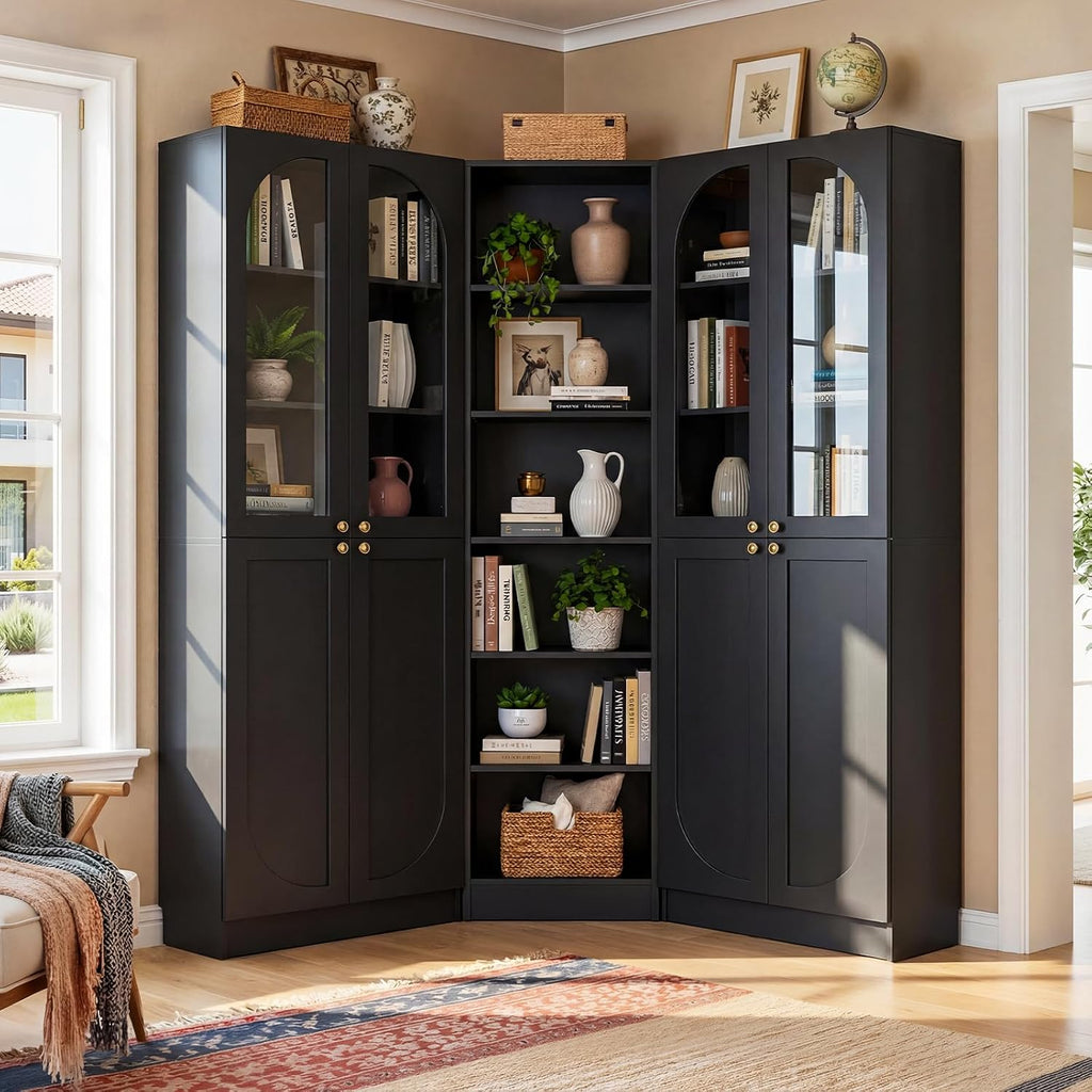 80" Tall Glass Door Bookcase